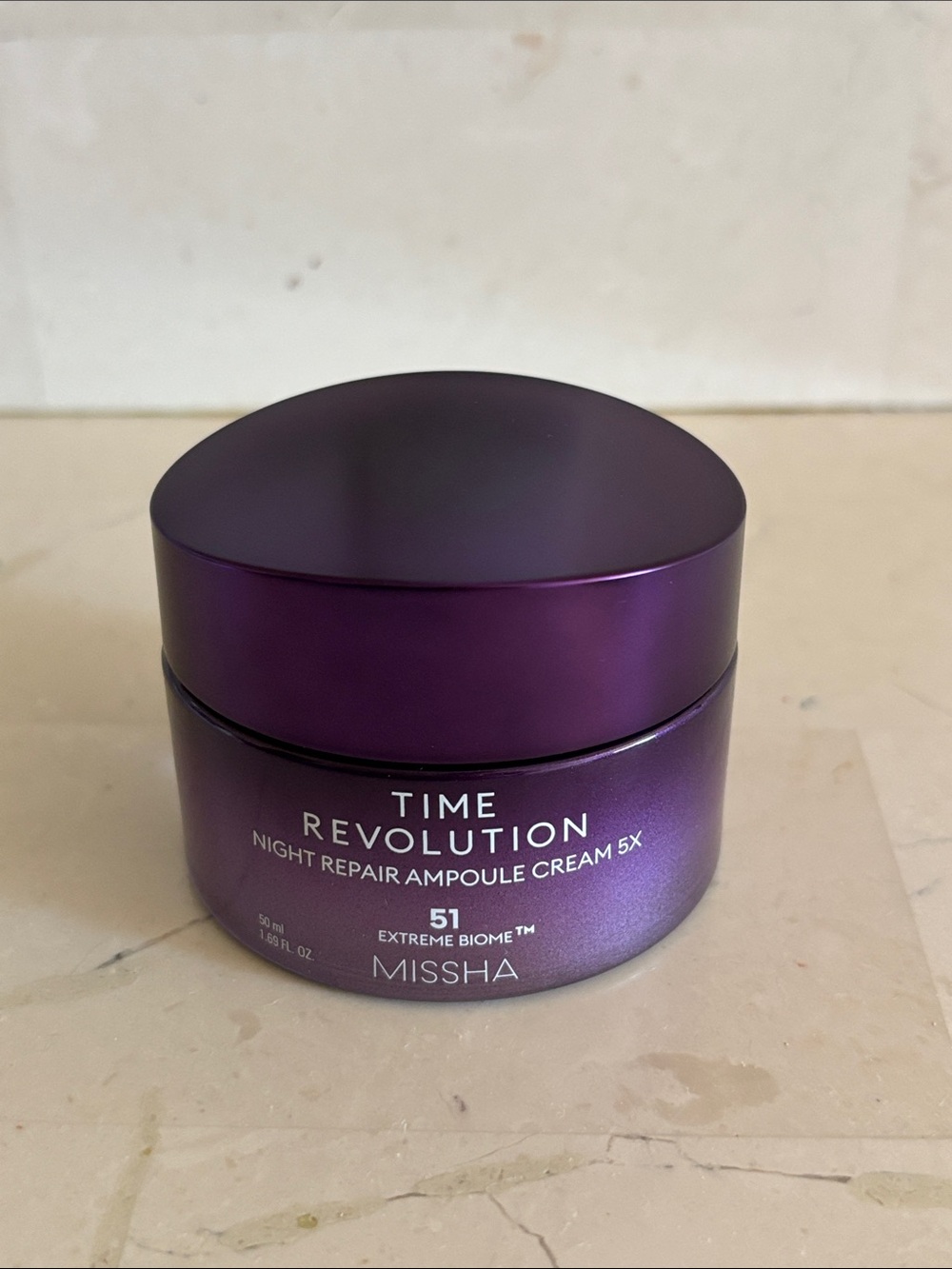 NEW UNOPENED Missha Time Revolution Night Repair Ampoule Cream 5X - Purple